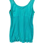 Lululemon Womens 8 Sunrise Tank Top Activewear Teal Turquoise Pleated Photo 1