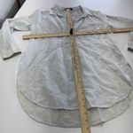 Sanctuary  Shirt Womens Small White Blue Striped Linen Blend‎ Button Pullover Top Photo 5