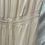 Rose Velvet Strapless Jumpsuit Womens Small Cream‎ Rayon Neutral Soft Cargo Photo 12