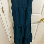 Lulus  Forest Green Teal Flowy Tiered Maxi Dress NWT Photo 4