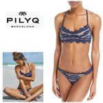 PilyQ teeny navy nautica lace teeny bikini set. M-top/L-bottom. New. Photo 6