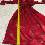 Talbots VINTAGE  Belted Scarf Dress Red Long Sleeves Bohemian Paisley sz 4 Petite Photo 10