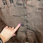 Chico's Chico’s Design Women’s Brown 100% Linen Button Down Shirt Large Lagenlook Photo 8