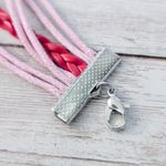 Pink & Red Bracelet with Music, Skull, Tree Charm Photo 3