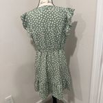 SheIn Olive and White Abstract Print Blouse Photo 2