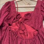 Lulus Only You and I Burgundy Long Sleeve Tie-Back Mini Skater Dress Photo 5