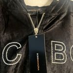 BCBGMAXAZRIA COPY - BCBG BLACK VELVET BLING SILVER STUD DRAGON & LOGO HOODIE & CROPPED PANTS… Photo 8