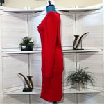 Vintage 80s 90s Red Knit Sweater Dress Size Medium Photo 5