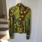 Anna Sui Vintage  Silk Button Down Shirt in Green Photo 1