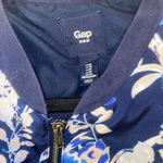 Women’s XL Gap Navy and blue floral bomber jacket, lightweight Photo 1