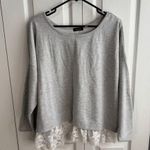 Verve Ami  gray sweater lace trim size 1X Photo 0