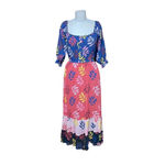 Carolina K Alexa Dress‎ Multicolor Foliage Print Size XS Red Photo 2
