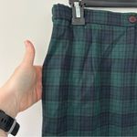 Vintage 80s Blue Green Tartan Plaid 100% Wool Above the Knee Skirt 10 Photo 2