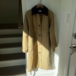 Reformation NWT Veda Beck Leather Long Trench Coat in Oat Distressed Mole Tan Photo 2