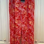 Marc New York Marc New‎ York Pink And Red Floral Linen Blend Pants Size XL Photo 0