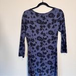 Pendleton  Blue Black Floral Mini Ruched Bodycon Dress Women S Casual Long Sleeve Photo 5