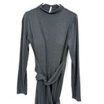 Soma  Size Large Long Sleeve High Neck Midi Maxi Dress Gray Built in Bra w Belt Photo 2