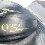 Olivia Fargiano Womens 6 Over the Knee Peep Toe Sueded Fabric Heeled Boot Black Photo 6