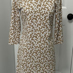 J. Mclaughlin Tan White Coral Print Dress Photo 0