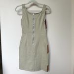 Dress Small Midi Sleeveless Color block Patchwork Neutral Zip Up Photo 2