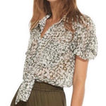 MISA Los Angeles  Revolve Ruffle Floral Print Short Sleeve Top Size L Photo 0