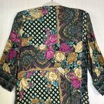 Vtg Lady Carol Petites of NY Open Cardigan‎ Jacket Sz 8 Boho Floral 3/4 Sleeves Black Photo 7