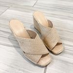 Vince Gaelan Jute Wedge Espadrille Heeled Sandals in Tan Beige Vacation Size 8 Photo 1