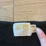 Nation Ltd  Acacia Smocked Flutter Sleeve Top Pima Cotton Black Size S Photo 1