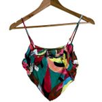 Forever 21 Bandana Cami Top Womens S Multicolor Abstract Print Smocked Colorful Photo 2