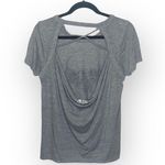 Chaser new  ☻︎ Heart Eye Skull Draped Open Cross Back Tee T Shirt ☻ ︎Heather ☻︎ L Photo 11