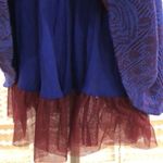 Free People  Beaded Sleeveless Tulle Floral Midnight Glimmer Skater Dress Medium Photo 8