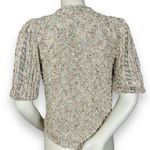 Vintage Gemelli Sweater Neutral Colors Faux Leather Textured Knit‎ Women Retro Tan Photo 1