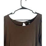White House | Black Market WHBM Simple Basic Keyhole Back Short Sleeve Blouse Top Brown Women Sz M Photo 3