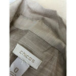  Blouse Small Sheer Shirt Top Button Front Rayon Nylon Chico's‎ Beige Photo 2