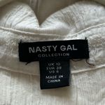 Nasty Gal  Cream Textured Oversized Long Sleeve Beach Shirt Photo 10