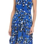 CAbi  #5576 Untamed Electric Blue Floral Sleeveless Ruffle Shark Hem Dress Photo 0