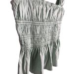 STAUD Ida Smocked Poplin Top Sage Green Size Medium Photo 6