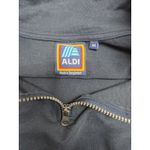 Aldi Workwear Half Zip Pullover Navy Rainbow Stripe Sleeve Cotton Blend M Blue Size M Photo 4