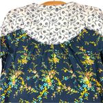 Sundance Button Front Floral Long Sleeve Top 100% Cotton sz Small Boho Western Blue Photo 6
