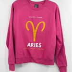 Anthropologie  Aries Zodiac Sweatshirt Pink Graphic Crewneck Size Small Photo 0