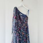 Mac Duggal  One Shoulder Cut Out Navy Floral Gown 12 Photo 5