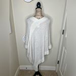 NTM: Cejon Cream Metallic Gold Knit Poncho NWT Fringe Pullover OSFM Size undefined Photo 10