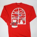 Vintage 80s Bold Spirit Christmas Nightgown Red Photo 4