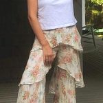 ZARA Floral Ruffle Pants  Photo 0