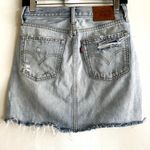 Levi's Deconstructed Denim Skirt Light Wash Non Stretch Frayed Hem Blue 25 Photo 5