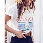 Show Me Your Mumu Travis Venice White Oversized Short Sleeve Tee M Photo 3