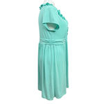 Merona Dress Size 2X Green Ruffle V-Neck Short Sleeve Photo 3