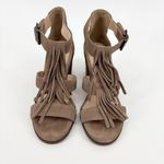 Sole Society  Delilah Fringe Block Heel Size 7.5 Taupe Photo 2