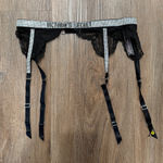 Victoria's Secret Very Sexy Black Rhinestone Lace Garter Belt XS/S Lingerie Photo 0
