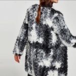 ZARA tricolor texturized faux fur jacket Photo 2